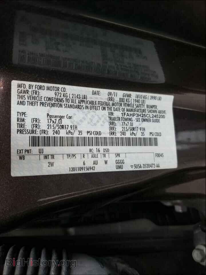 2012 FORD FOCUS - VIN: 1FAHP3H25CL245200 - Фото 10