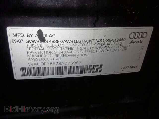 2008 AUDI A4 - VIN: WAUDF78E28A075987 - Фото 10