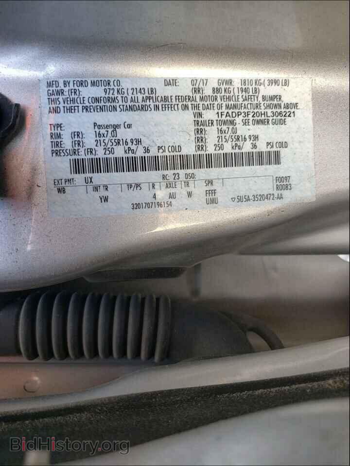 2017 FORD FOCUS - VIN: 1FADP3F20HL306221 - Фото 10