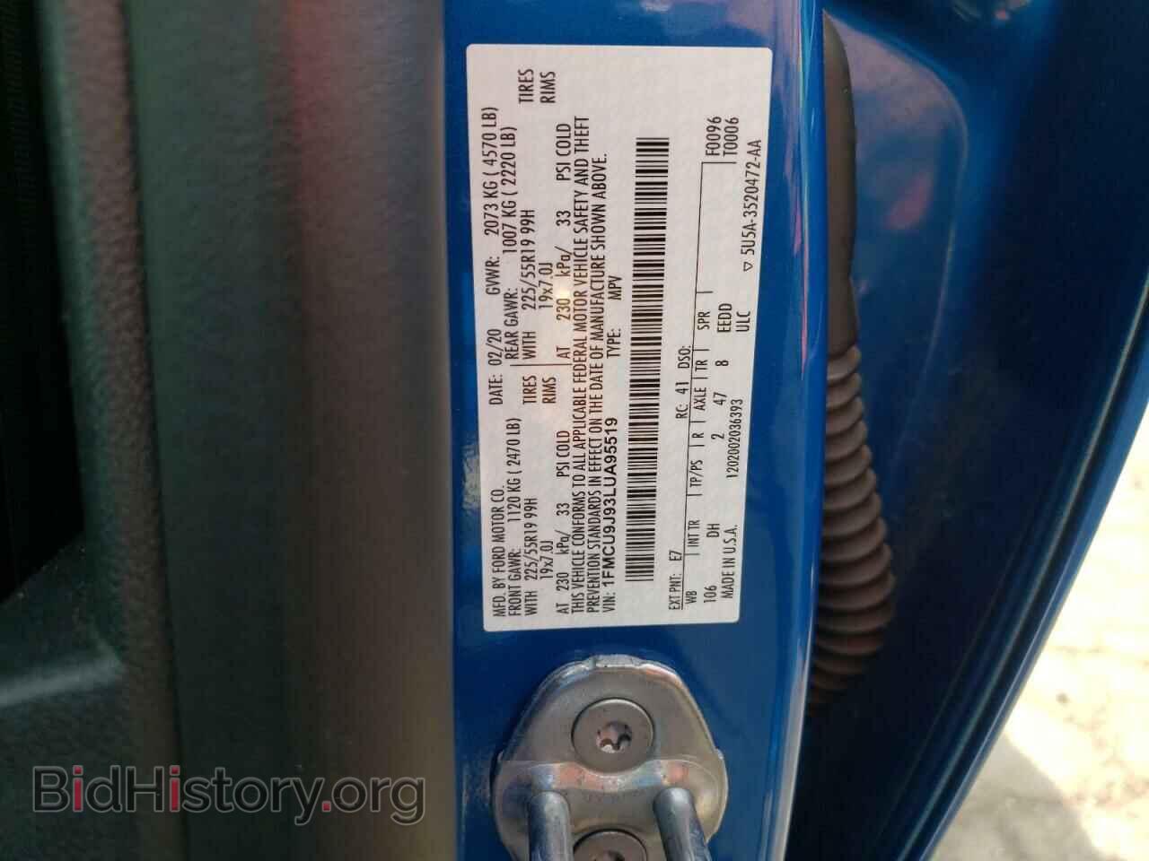 2020 FORD ESCAPE - VIN: 1FMCU9J93LUA95519 - Photo 13