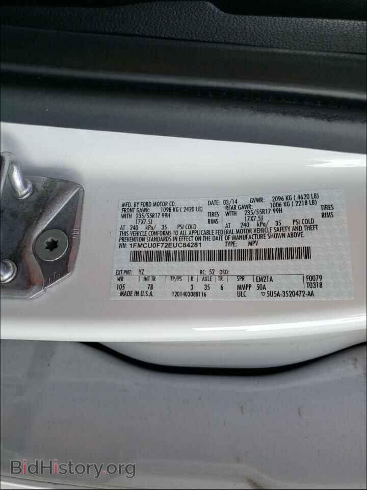 2014 FORD ESCAPE - VIN: 1FMCU0F72EUC84281 - Photo 10