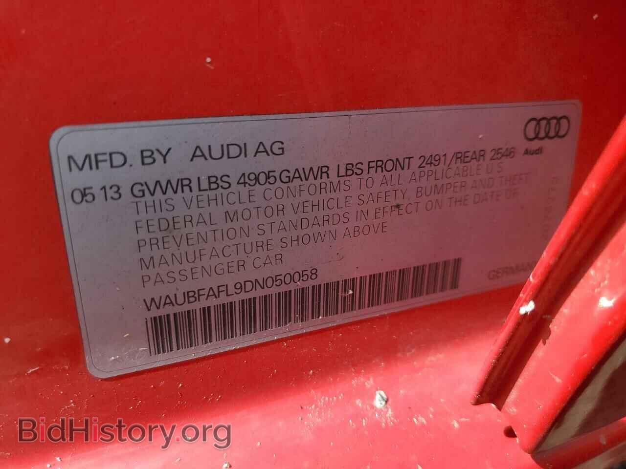 2013 AUDI A4 - VIN: WAUBFAFL9DN050058 - Фото 10