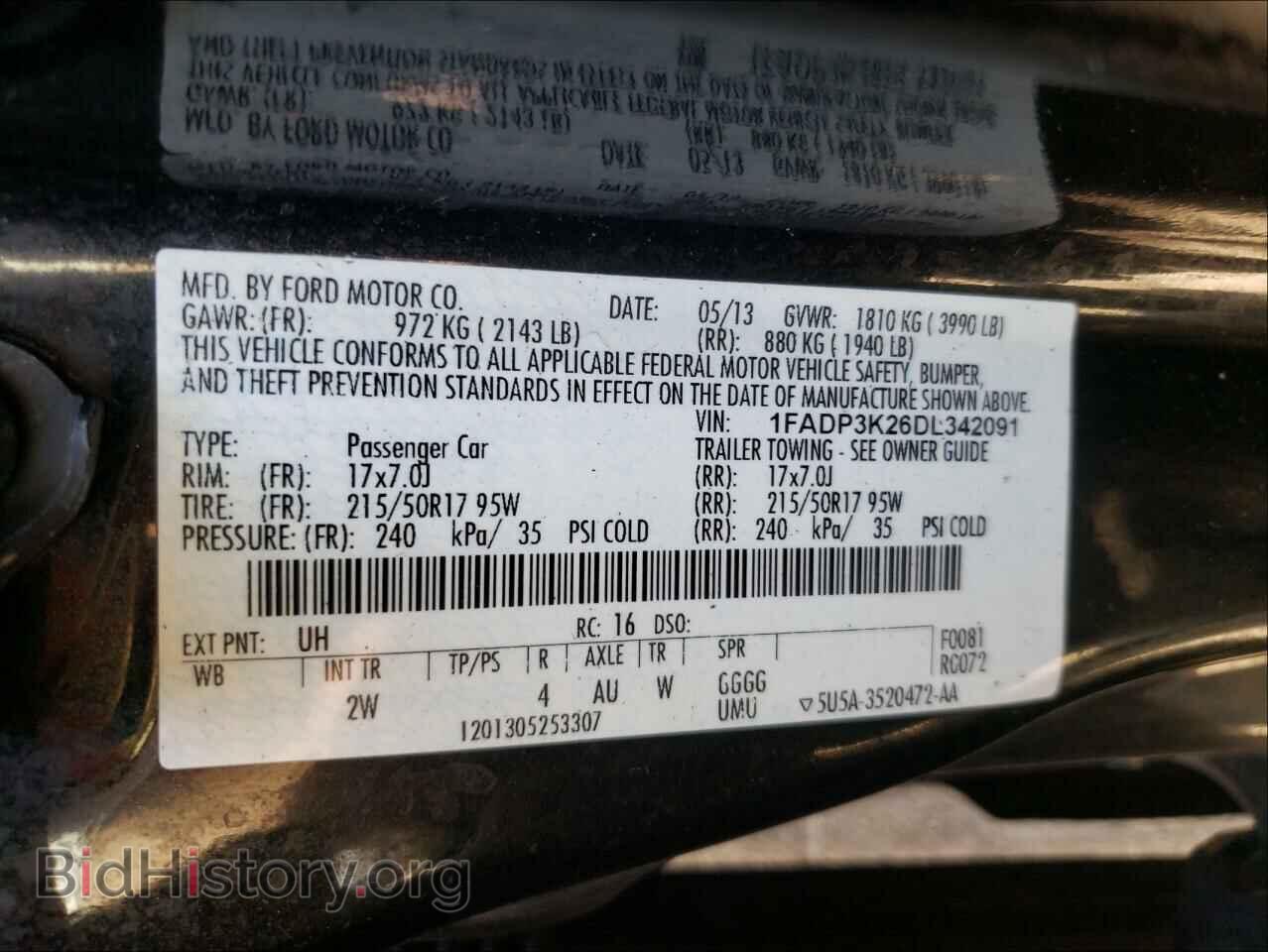 2013 FORD FOCUS - VIN: 1FADP3K26DL342091 - Фото 10