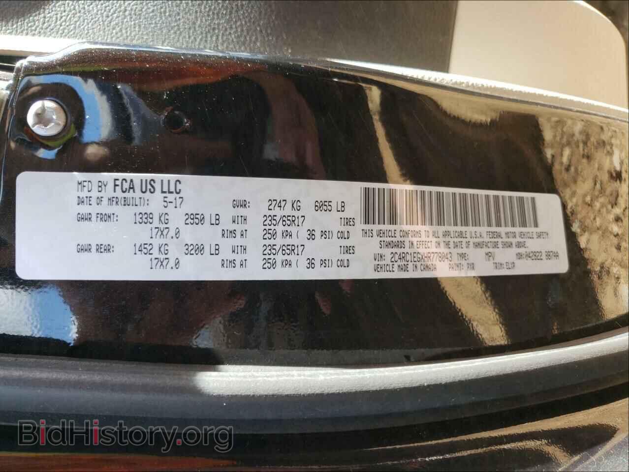 2017 CHRYSLER PACIFICA - VIN: 2C4RC1EGXHR778043 - Photo 10