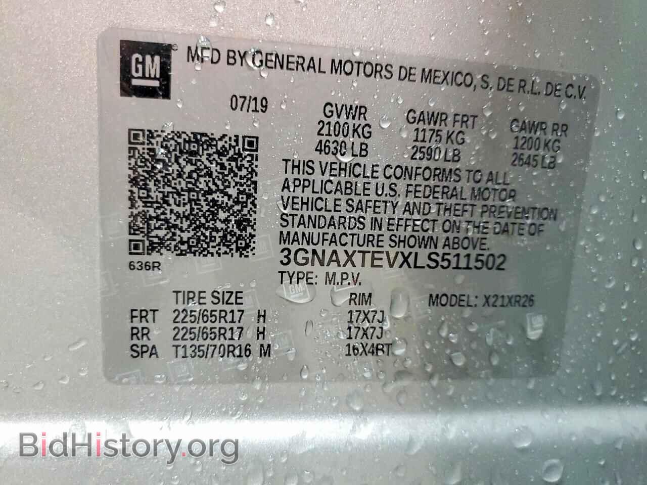 2020 CHEVROLET EQUINOX - VIN: 3GNAXTEVXLS511502 - Photo 13