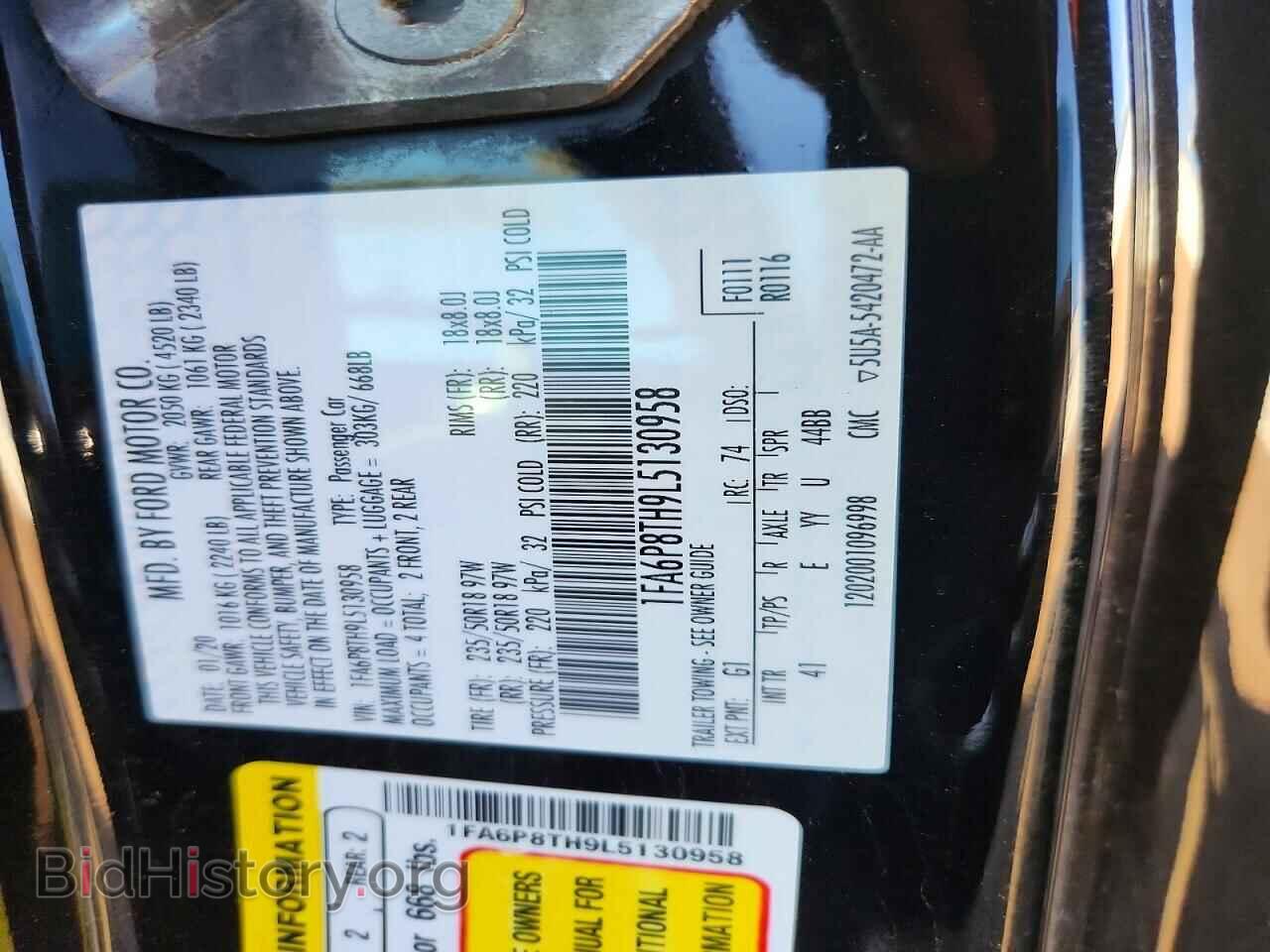 2020 FORD MUSTANG - VIN: 1FA6P8TH9L5130958 - Фото 12