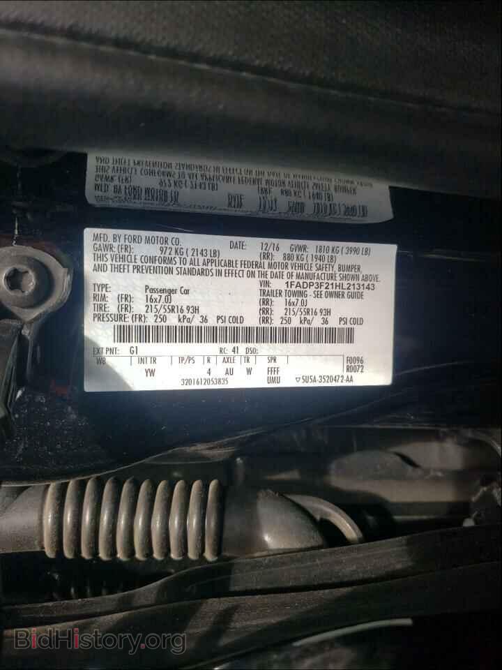 2017 FORD FOCUS - VIN: 1FADP3F21HL213143 - Фото 10