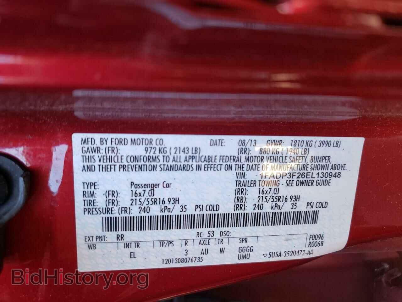 2014 FORD FOCUS - VIN: 1FADP3F26EL130948 - Фото 13