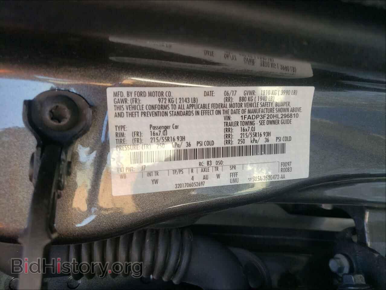 2017 FORD FOCUS - VIN: 1FADP3F20HL296810 - Фото 10