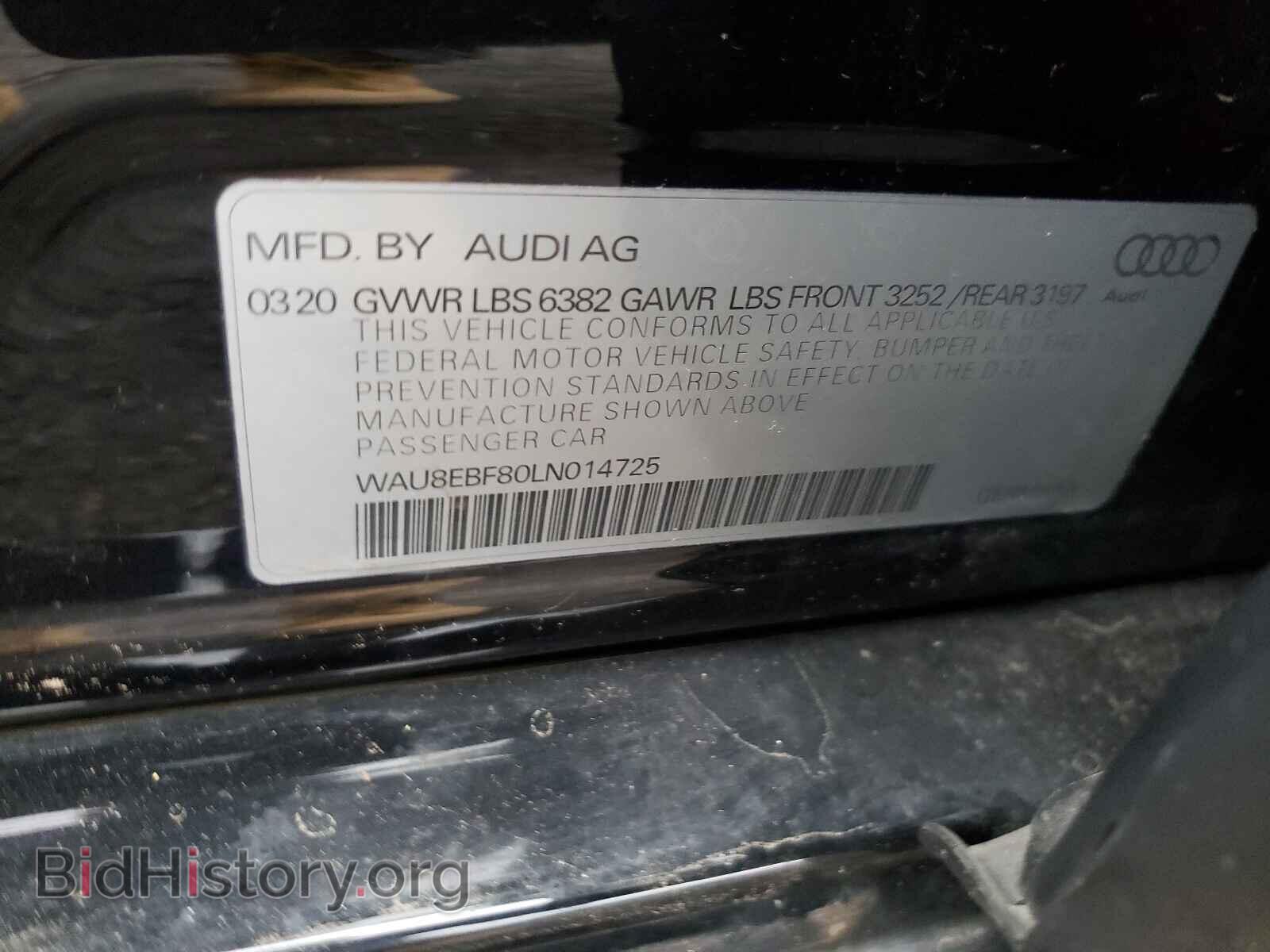 2020 AUDI A8 - VIN: WAU8EBF80LN014725 - Фото 10