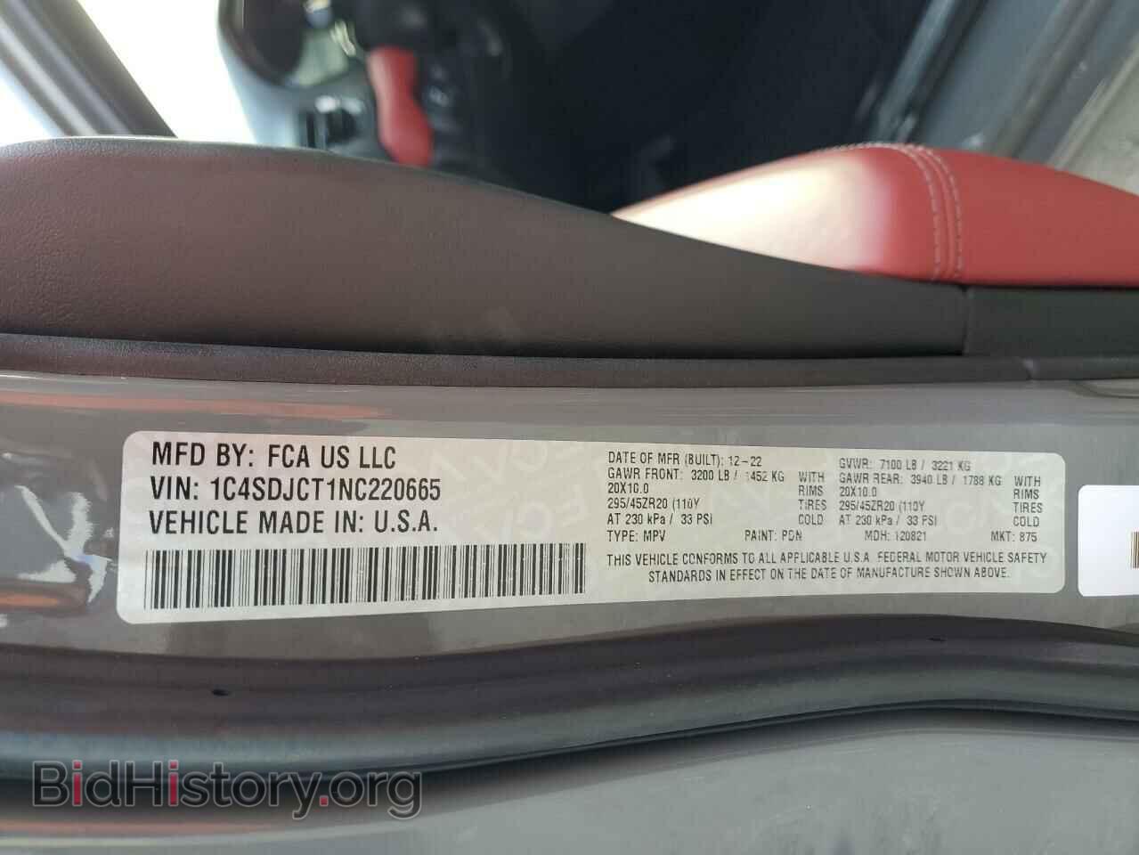 2022 DODGE DURANGO - VIN: 1C4SDJCT1NC220665 - Фото 13