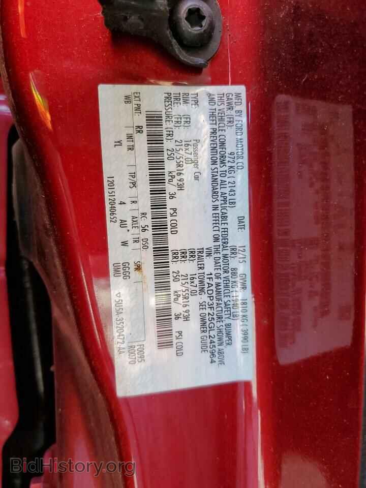 2016 FORD FOCUS - VIN: 1FADP3F25GL245964 - Фото 10