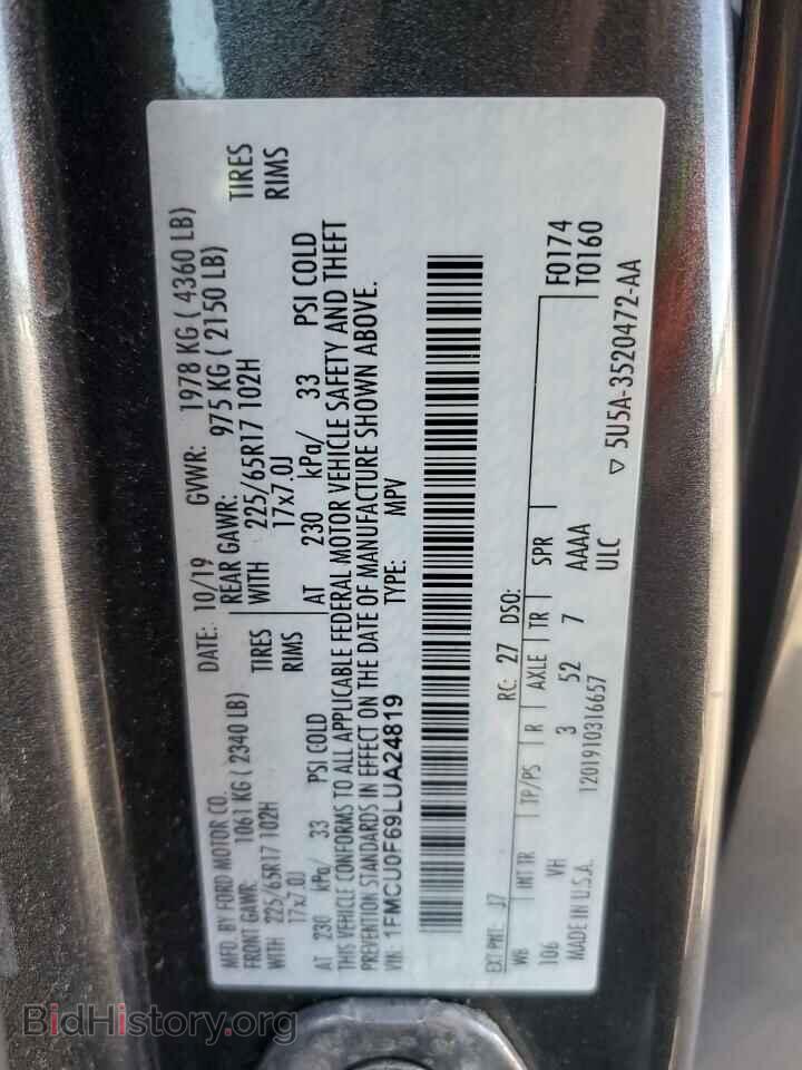 2020 FORD ESCAPE - VIN: 1FMCU0F69LUA24819 - Photo 13