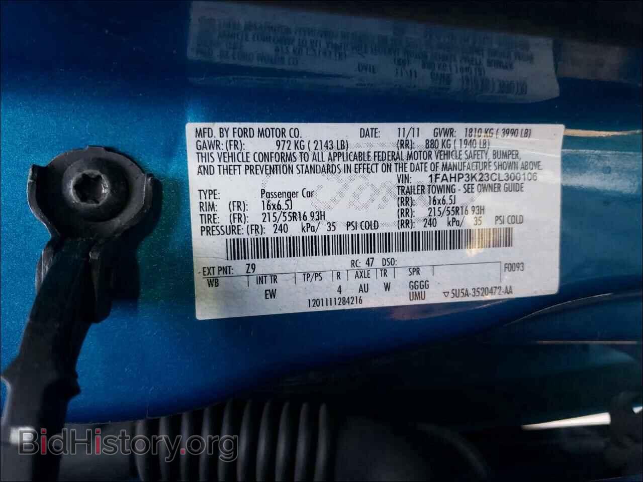 2012 FORD FOCUS - VIN: 1FAHP3K23CL300106 - Photo 10