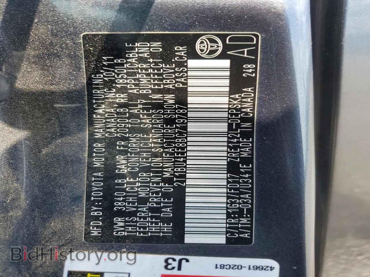 2011 TOYOTA COROLLA - VIN: 2T1BU4EE8BC719787 - Photo 12