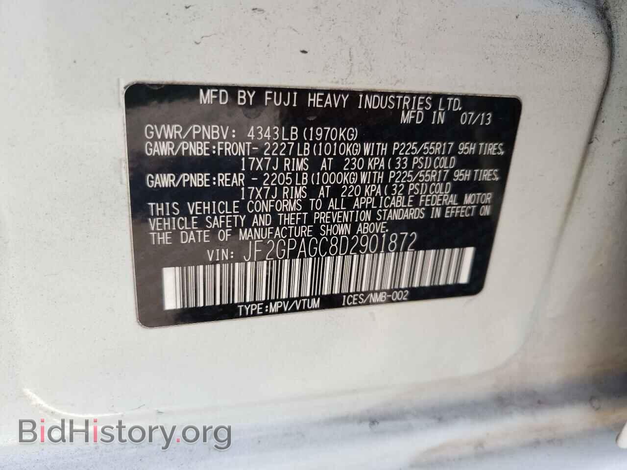 2013 SUBARU XV - VIN: JF2GPAGC8D2901872 - Фото 10