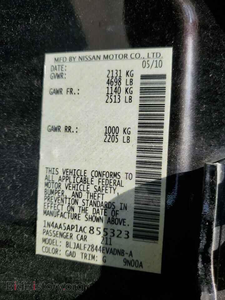 2010 NISSAN MAXIMA - VIN: 1N4AA5AP1AC855323 - Фото 13