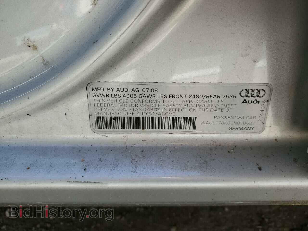 2009 AUDI A4 - VIN: WAULF78K09N010681 - Фото 12