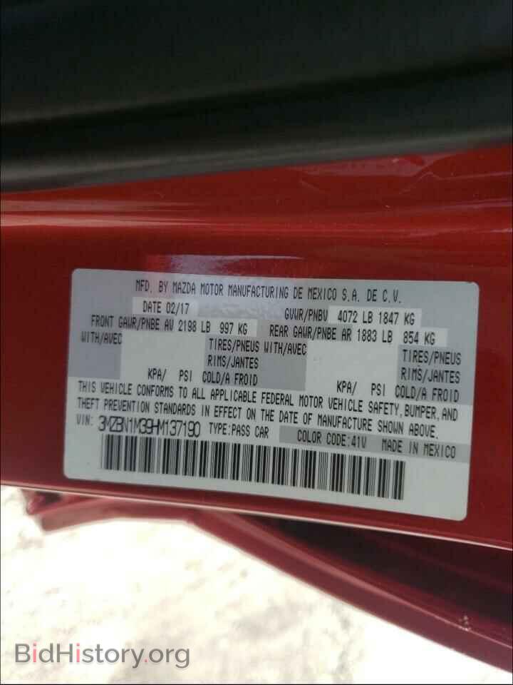 2017 MAZDA 3 - VIN: 3MZBN1M39HM137190 - Фото 10