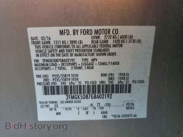 2016 FORD FLEX - VIN: 2FMGK5D87GBA02192 - Photo 10