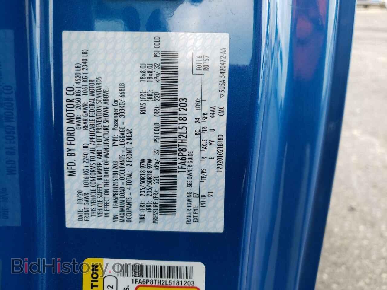 2020 FORD ALL Models - VIN: 1FA6P8TH2L5181203 - Фото 12