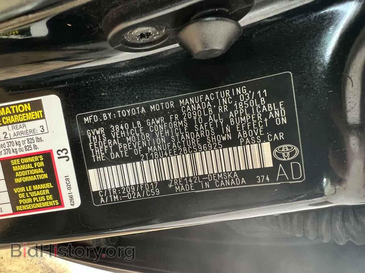 2011 TOYOTA COROLLA - VIN: 2T1BU4EE2BC596925 - Photo 10