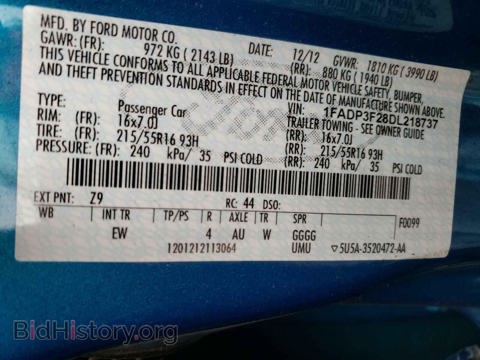 2013 FORD FOCUS - VIN: 1FADP3F28DL218737 - Photo 10