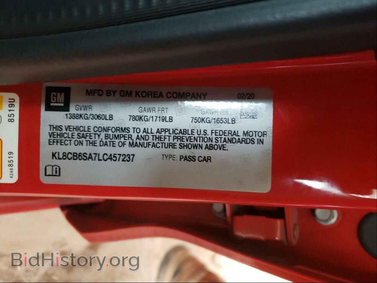 2020 CHEVROLET SPARK - VIN: KL8CB6SA7LC457237 - Фото 10