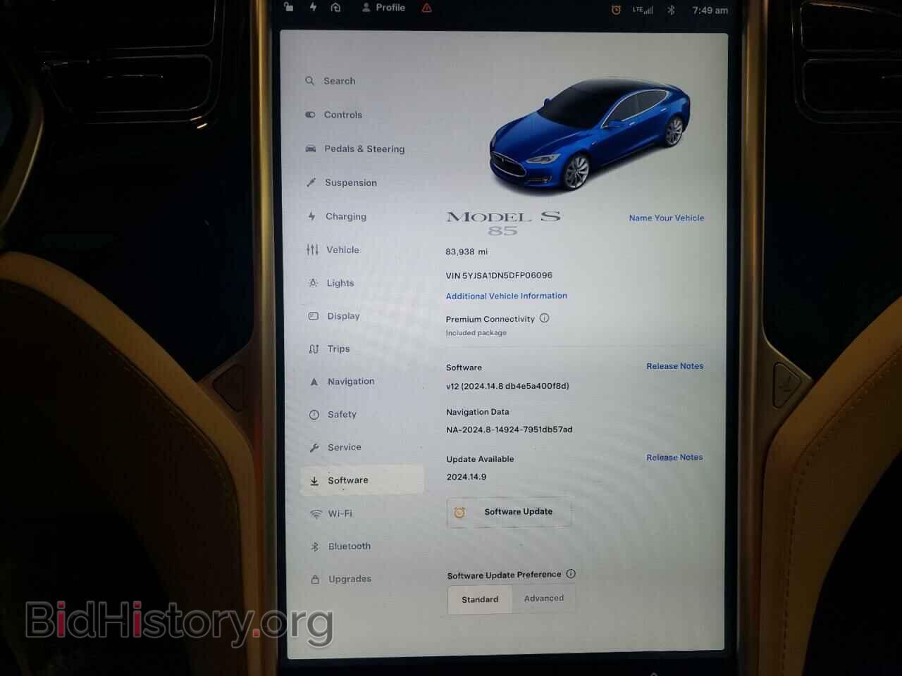 2013 TESLA MODEL S - VIN: 5YJSA1DN5DFP06096 - Фото 9