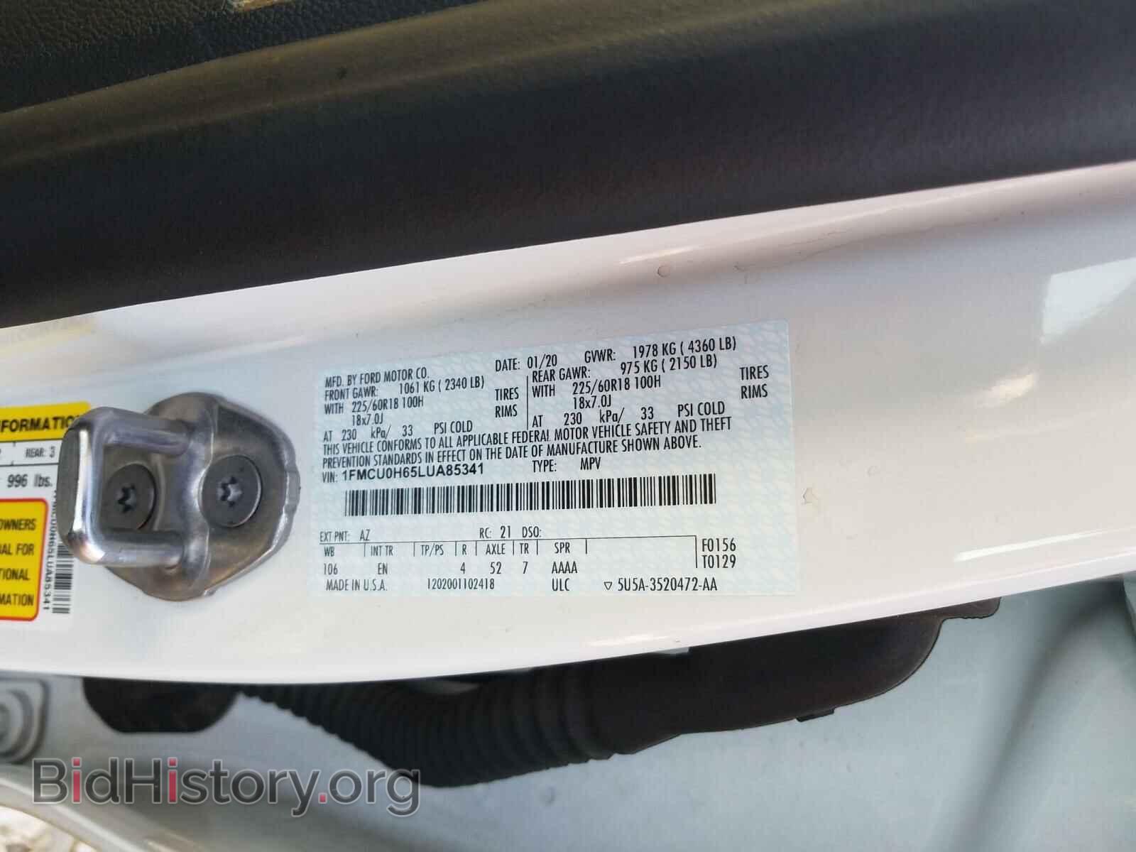 2020 FORD ESCAPE - VIN: 1FMCU0H65LUA85341 - Photo 10