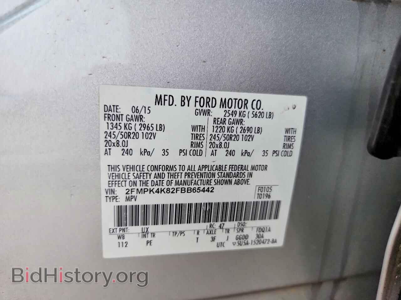 2015 FORD EDGE - VIN: 2FMPK4K82FBB65442 - Photo 13