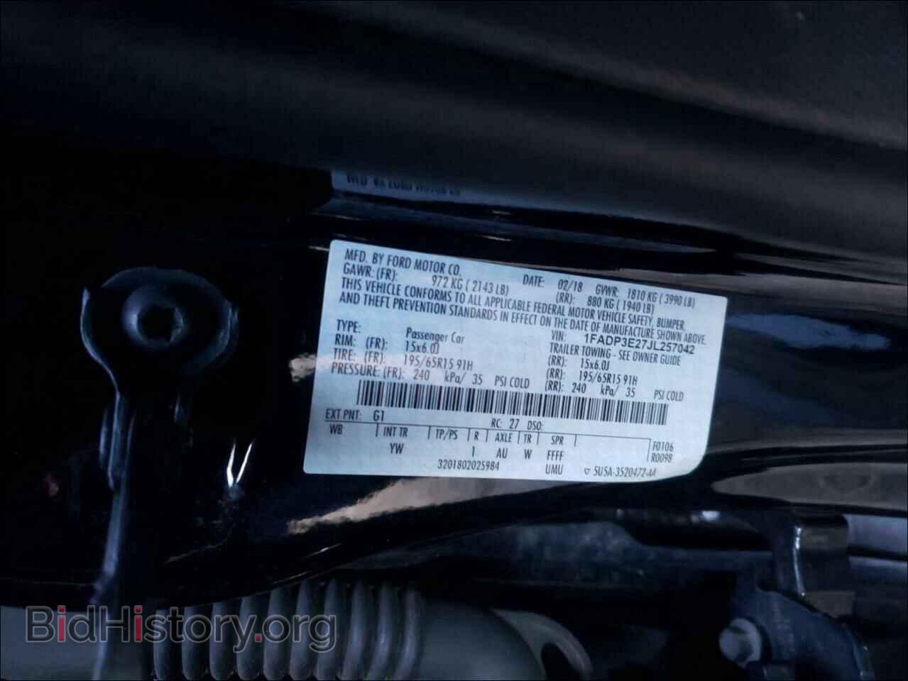 2018 FORD FOCUS - VIN: 1FADP3E27JL257042 - Фото 10