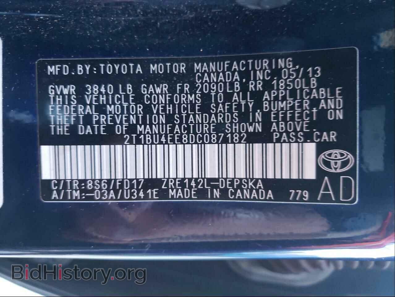 2013 TOYOTA COROLLA - VIN: 2T1BU4EE8DC087182 - Фото 10