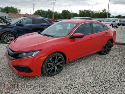 2020 Honda CIVIC Sport, red — VIN 2HGFC2F85LH506922, Copart