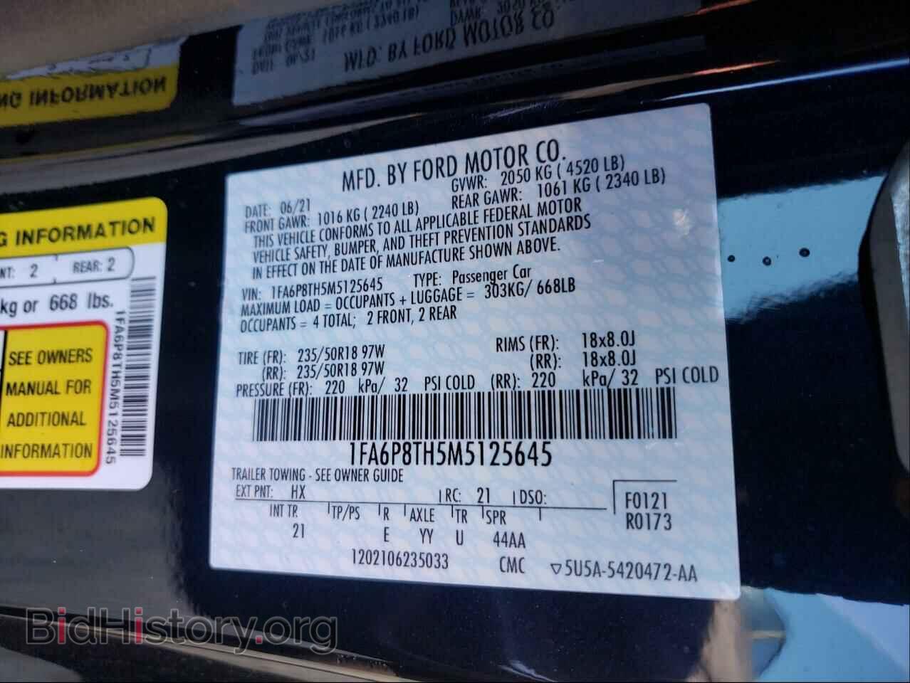 2021 FORD MUSTANG - VIN: 1FA6P8TH5M5125645 - Фото 10