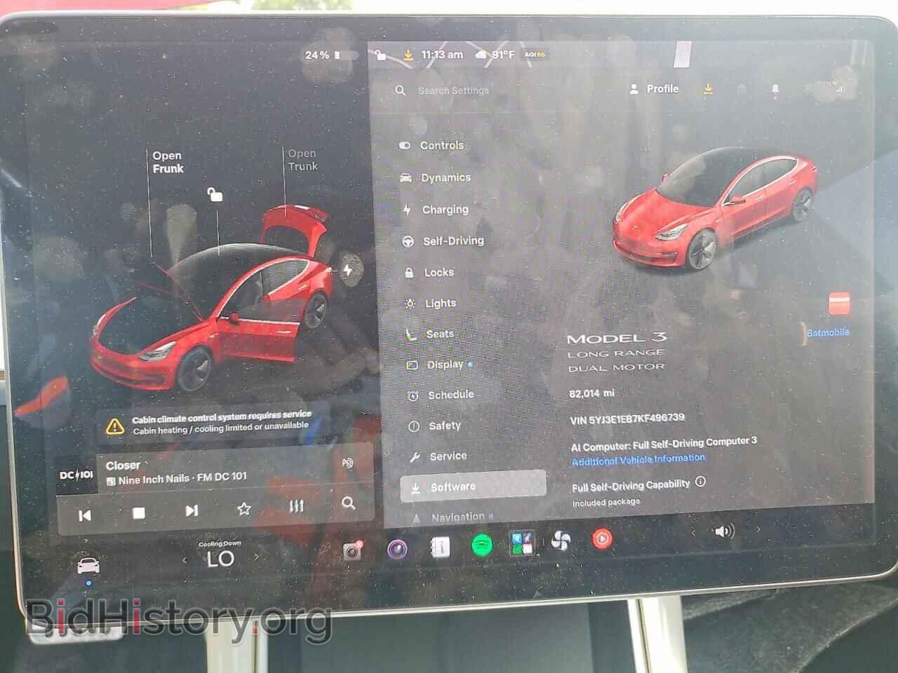 2019 TESLA MODEL 3 - VIN: 5YJ3E1EB7KF496739 - Фото 9