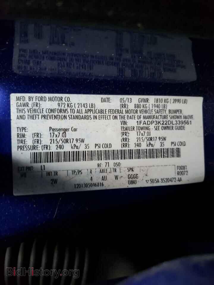 2013 FORD FOCUS - VIN: 1FADP3K22DL339561 - Photo 10