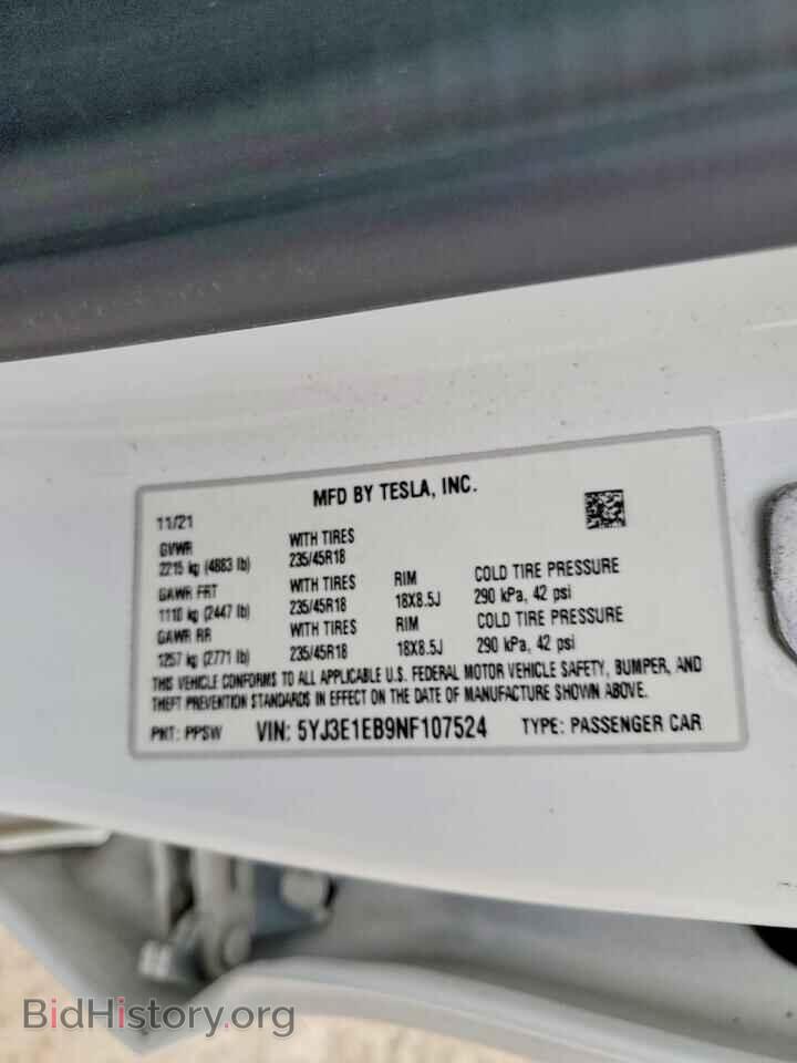 2022 TESLA MODEL 3 - VIN: 5YJ3E1EB9NF107524 - Photo 12