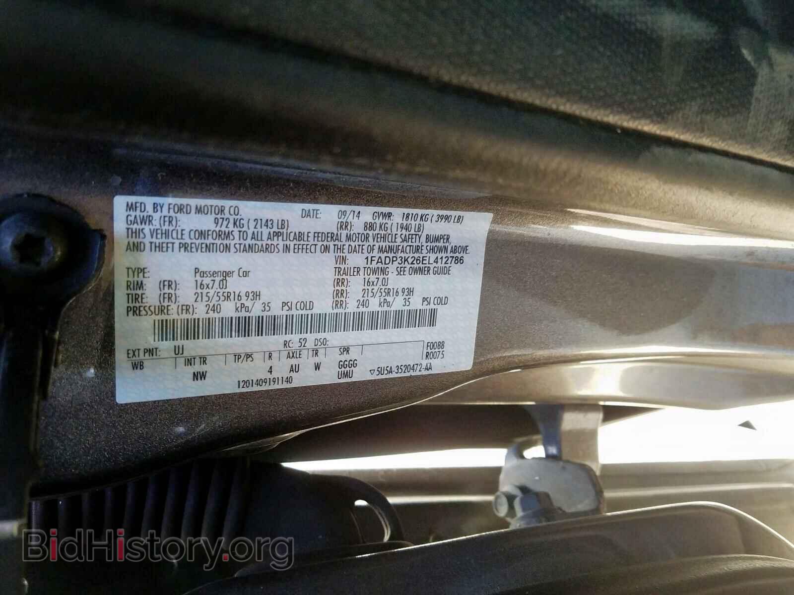 2014 FORD FOCUS SE - VIN: 1FADP3K26EL412786 - Фото 10