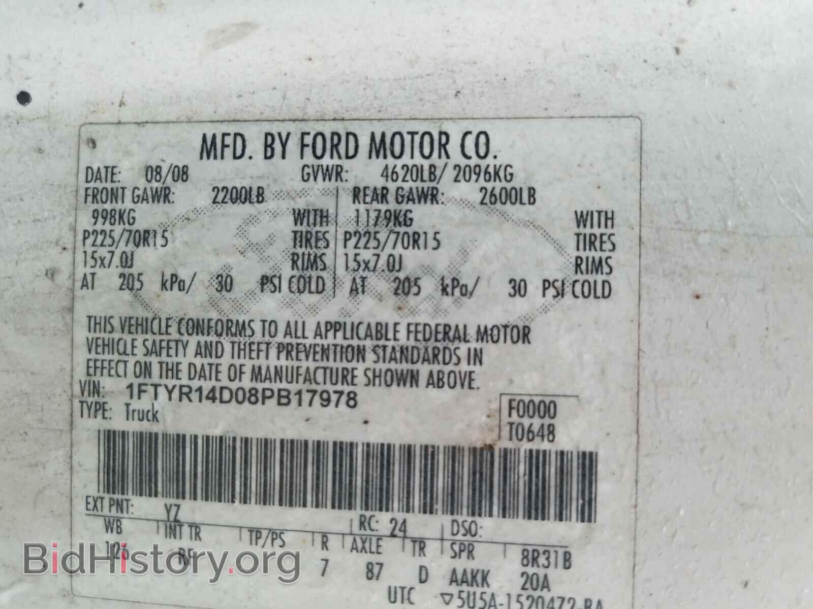 2008 FORD RANGER - VIN: 1FTYR14D08PB17978 - Фото 10