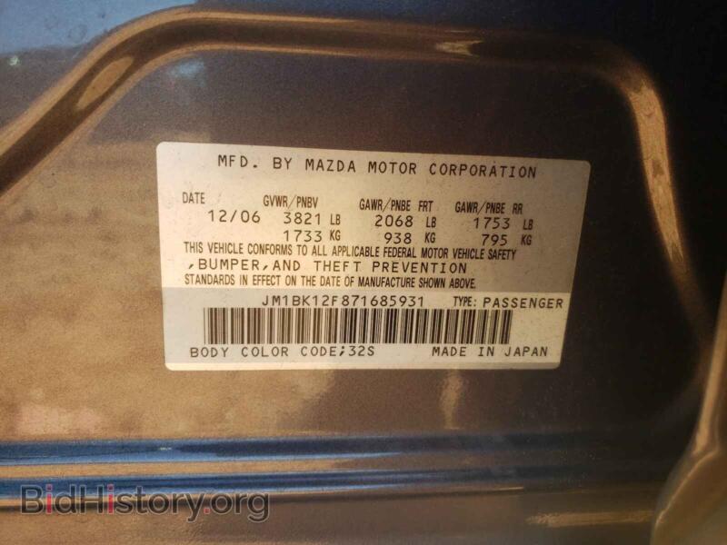 2007 Mazda 3 (VIN JM1BK12F871685931) — photo 10 of 10