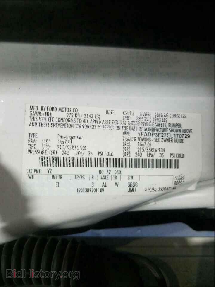 2014 FORD FOCUS - VIN: 1FADP3F27EL170729 - Фото 10