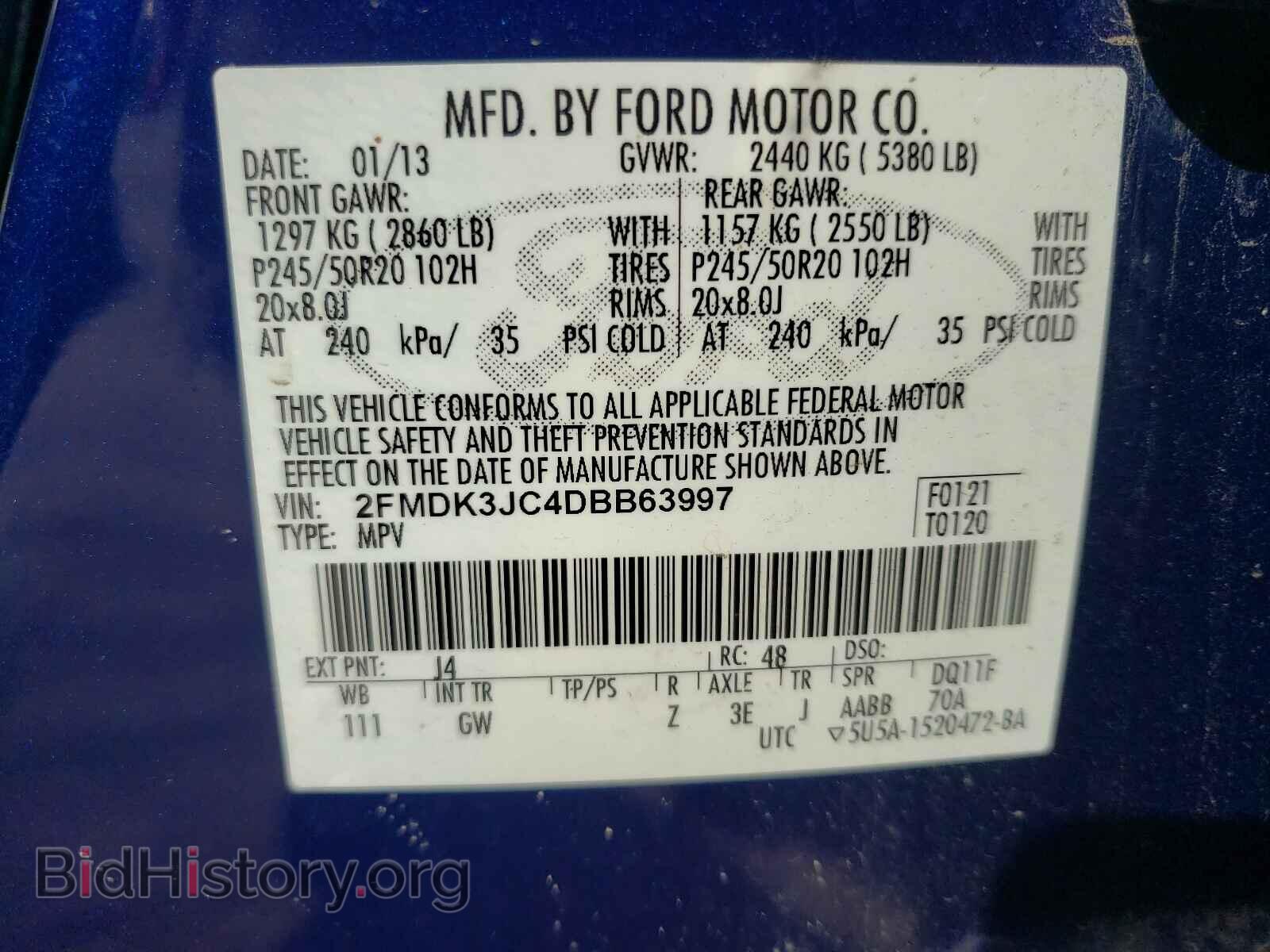 2013 FORD EDGE - VIN: 2FMDK3JC4DBB63997 - Photo 10
