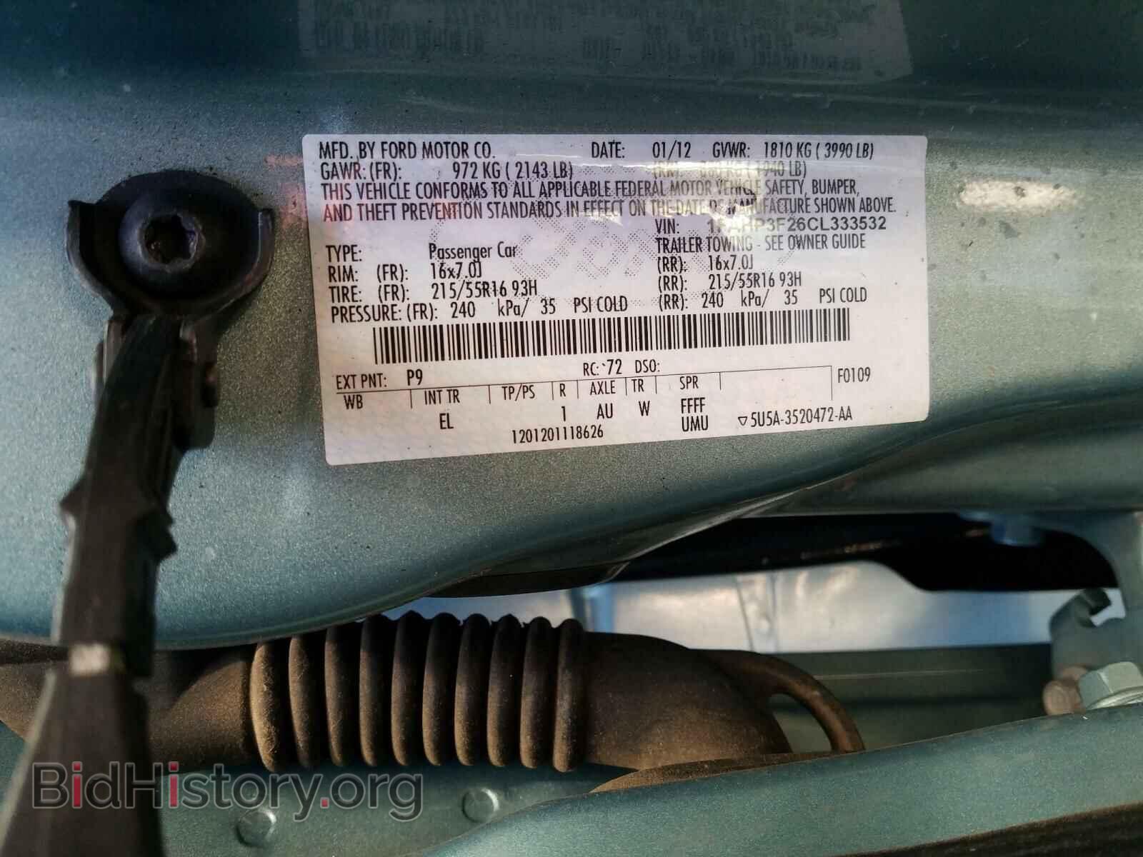 2012 FORD FOCUS - VIN: 1FAHP3F26CL333532 - Фото 10
