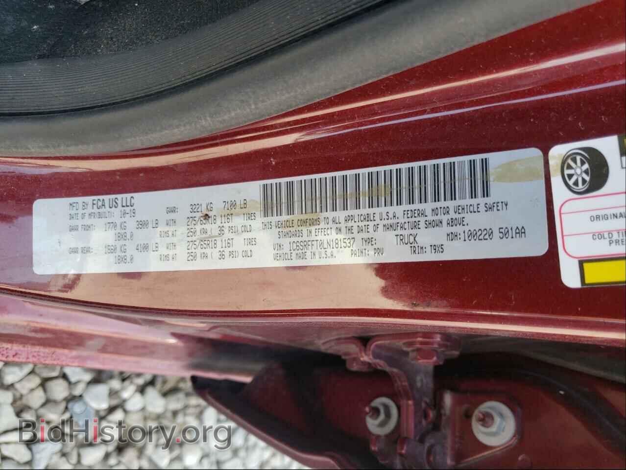 2020 RAM 1500 - VIN: 1C6SRFFT0LN181537 - Фото 10
