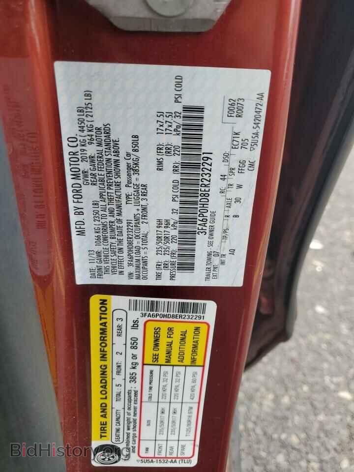 2014 FORD FUSION - VIN: 3FA6P0HD8ER232291 - Фото 12
