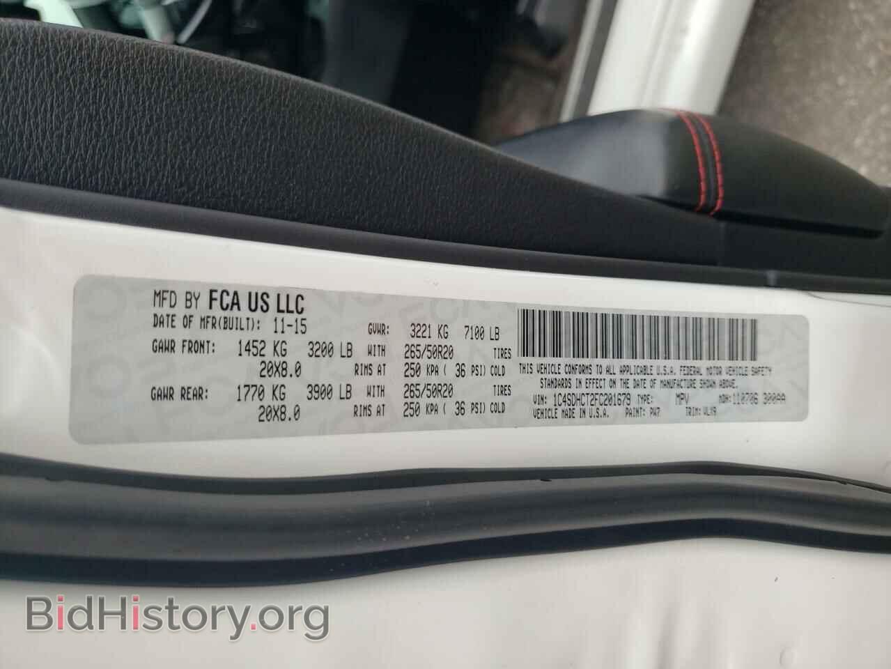 2015 DODGE DURANGO - VIN: 1C4SDHCT2FC201679 - Фото 14