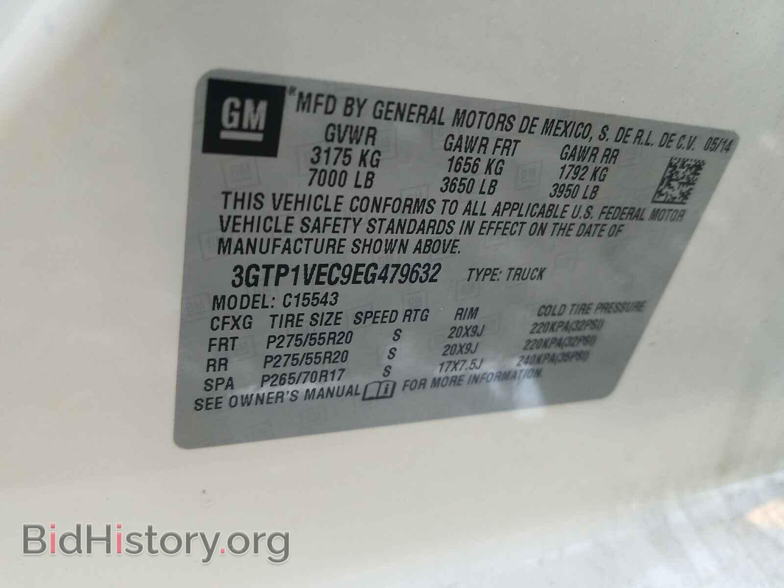 2014 GMC SIERRA - VIN: 3GTP1VEC9EG479632 - Photo 10
