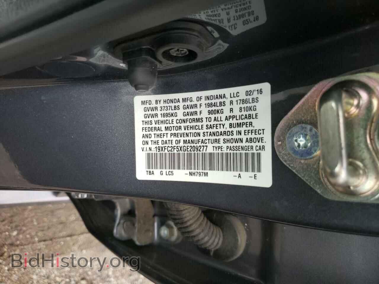 2016 HONDA CIVIC - VIN: 19XFC2F5XGE209277 - Фото 10
