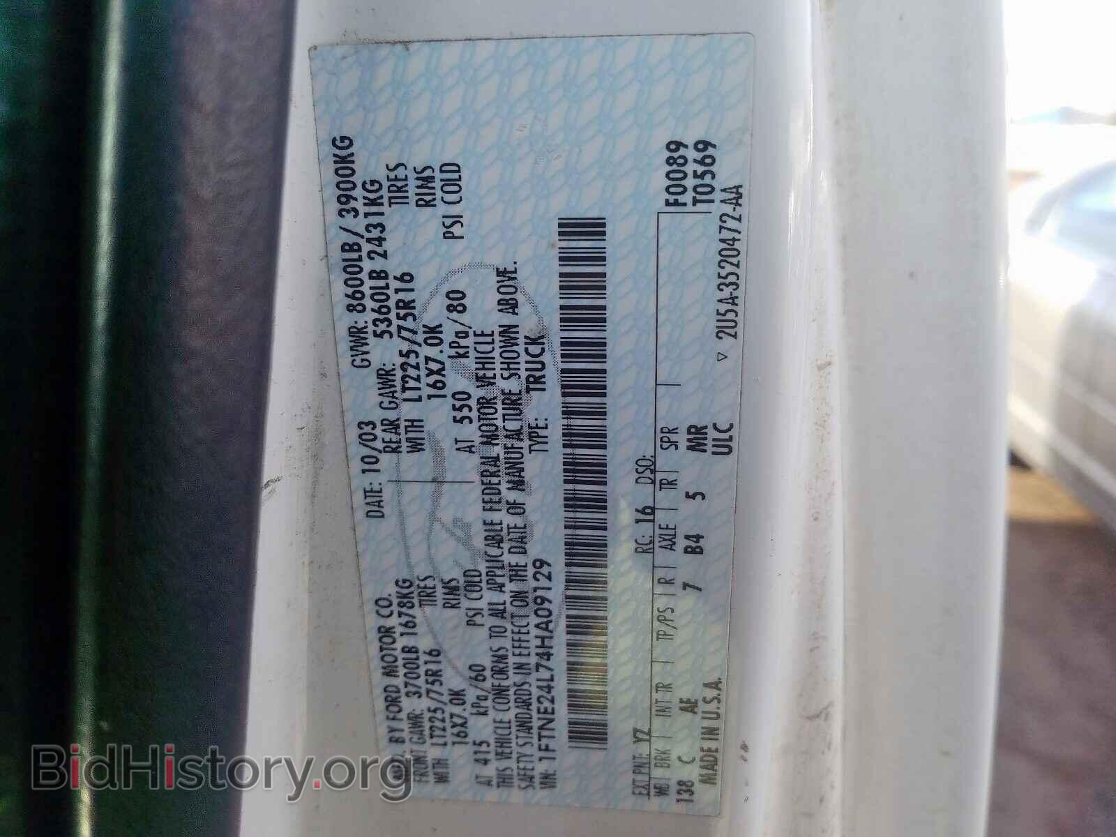 2004 FORD ECONOLINE - VIN: 1FTNE24L74HA09129 - Photo 10
